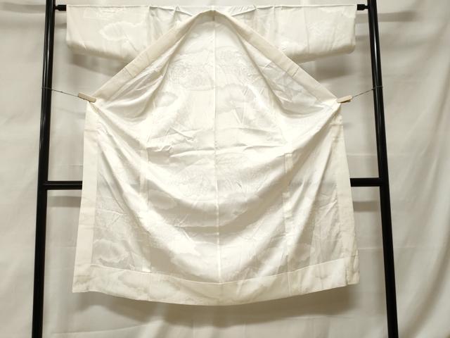 平和屋着物■長襦袢　無双仕立て　地紙草花地紋　白色　洗える着物　CABF9824ev