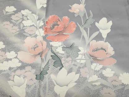 平和屋着物■訪問着　刺繍　枝花文　暈し染め　正絹　逸品　CABF9827ev