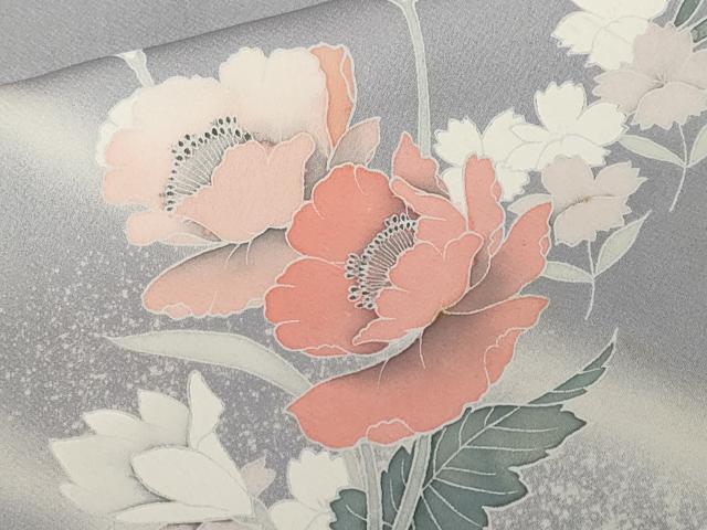 平和屋着物■訪問着　刺繍　枝花文　暈し染め　正絹　逸品　CABF9827ev