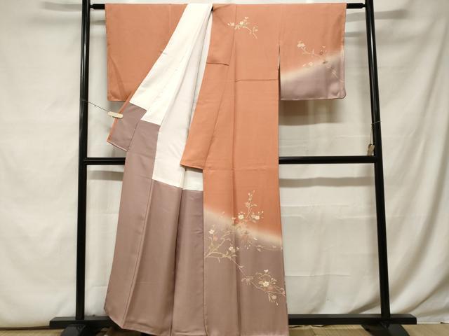 平和屋着物■訪問着　枝花文　暈し染め　金彩　正絹　逸品　未使用　CABF9831ev