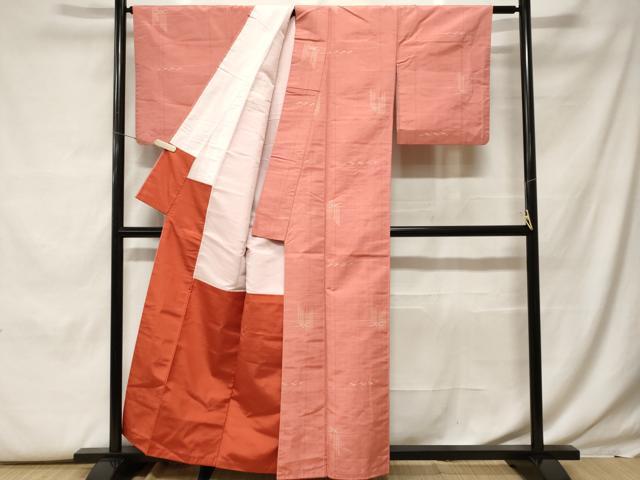平和屋着物■上質な紬　絵絣文　正絹　逸品　CABF9833ev