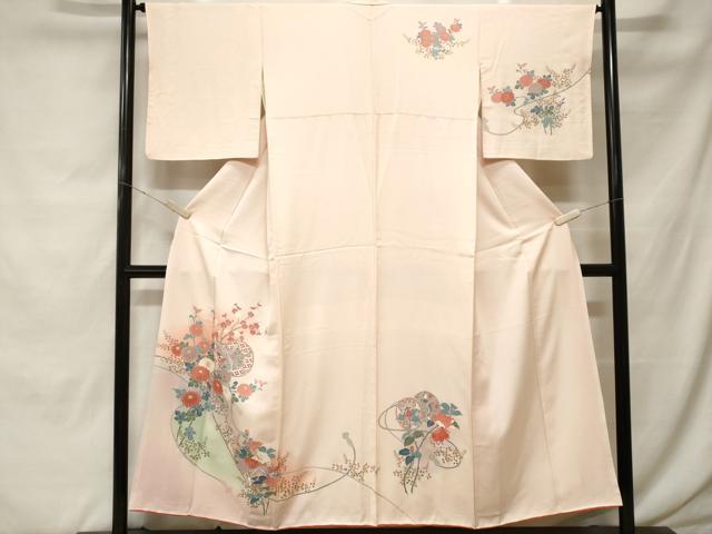 平和屋着物■訪問着　鼓枝花文　暈し染め　金彩　正絹　逸品　CABF9835ev