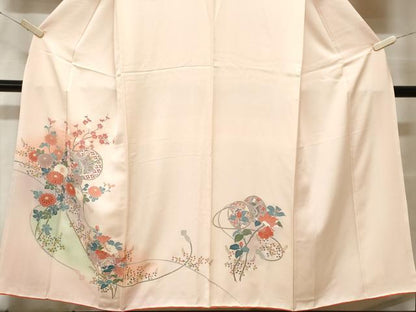平和屋着物■訪問着　鼓枝花文　暈し染め　金彩　正絹　逸品　CABF9835ev