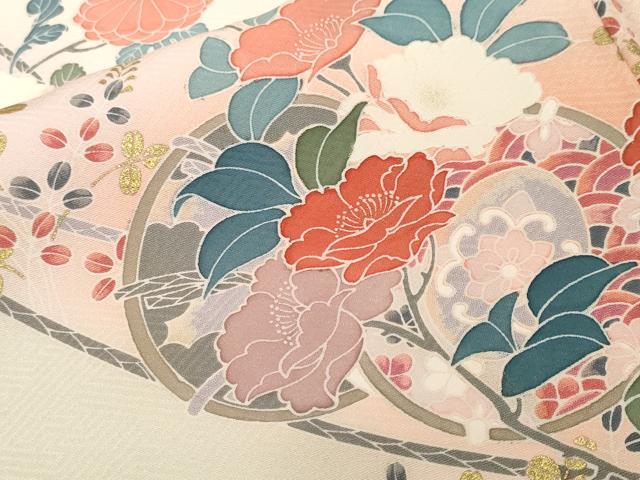 平和屋着物■訪問着　鼓枝花文　暈し染め　金彩　正絹　逸品　CABF9835ev