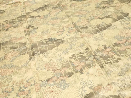 平和屋着物■上質な小紋　雲取り花文　正絹　逸品　CABF9836ev