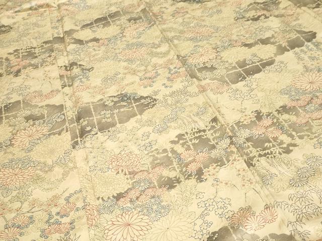 平和屋着物■上質な小紋　雲取り花文　正絹　逸品　CABF9836ev