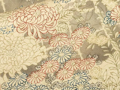 平和屋着物■上質な小紋　雲取り花文　正絹　逸品　CABF9836ev