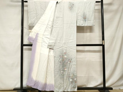 平和屋着物■訪問着　流水枝花文　暈し染め　正絹　逸品　CABF9837ev