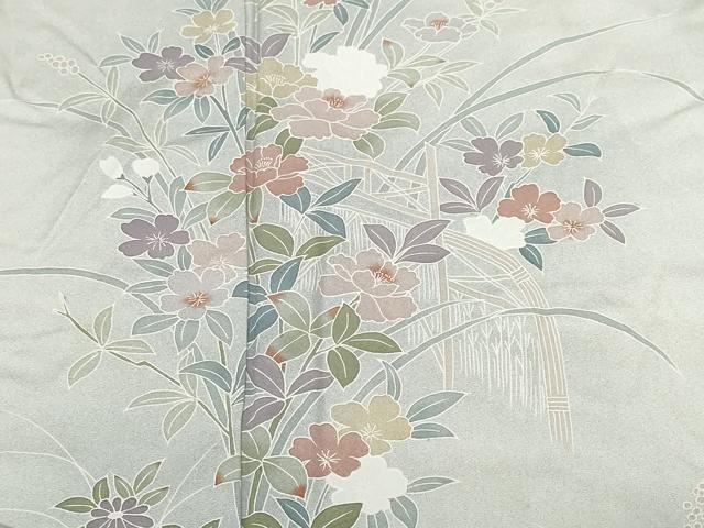 平和屋着物■訪問着　流水枝花文　暈し染め　正絹　逸品　CABF9837ev