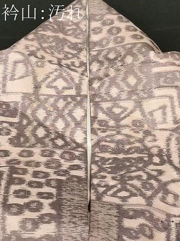 平和屋着物■上質な紬　切嵌幾何学花文　正絹　逸品　CABF9838ev