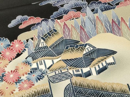 平和屋着物■豪華黒留袖　作家物　御所解文　暈し染め　正絹　逸品　CABF9839ev