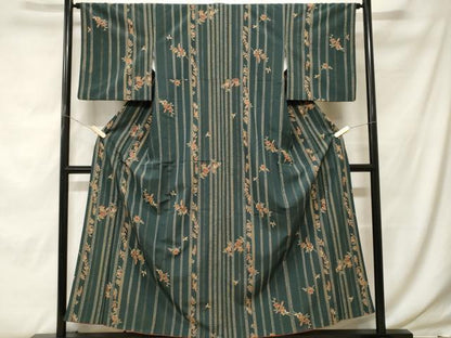 平和屋着物■小紋　竹枝花間道　金彩　洗える着物　CABF9841ev