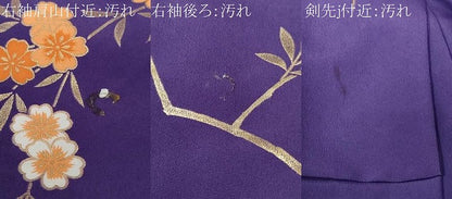 平和屋着物■訪問着　流水枝垂れ桜文　暈し染め　金彩　胴抜き仕立て　洗える着物　CABF9843ev