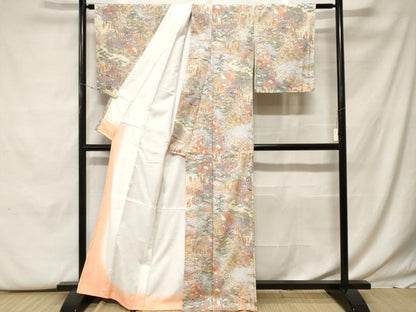 平和屋着物■小紋　人物御所解文　洗える着物　CABF9853ev