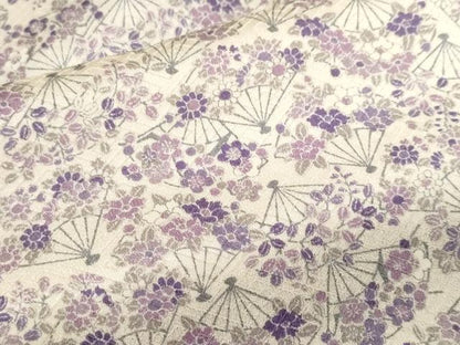 平和屋着物■上質な小紋　扇面花尽くし文　正絹　逸品　CABF9857ev