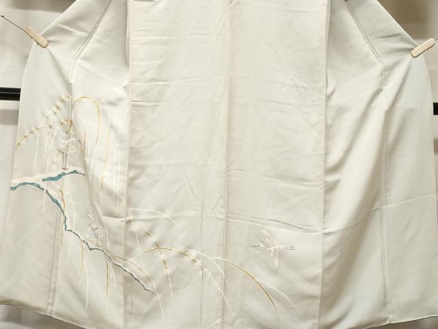 平和屋着物■訪問着　白鷺　金彩　正絹　逸品　CABF9862ev