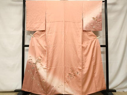 平和屋着物■中国三大刺繍　スワトウ刺繍　訪問着　螺鈿　蔦の葉草花文　暈し染め　金銀彩　鈴乃屋扱い　正絹　逸品　CABF9864ev