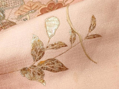 平和屋着物■中国三大刺繍　スワトウ刺繍　訪問着　螺鈿　蔦の葉草花文　暈し染め　金銀彩　鈴乃屋扱い　正絹　逸品　CABF9864ev
