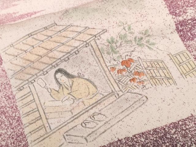 平和屋着物■訪問着　手描き　色紙人物風景文　正絹　逸品　CABF9866ev