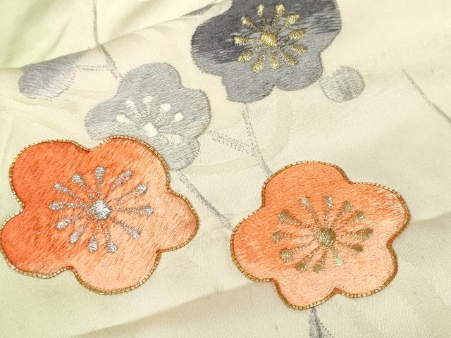 平和屋着物■訪問着　総刺繍　駒刺繍　枝梅文　暈し染め　金銀糸　正絹　逸品　CABF9869ev