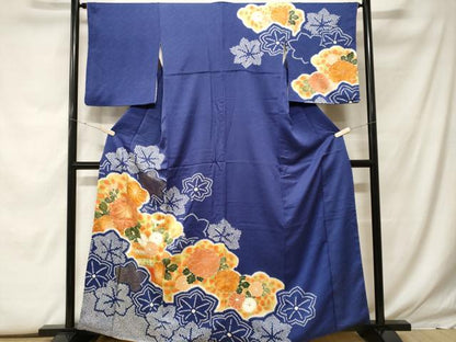 平和屋着物■訪問着 駒刺繍 絞り 雲取り花文 正絹 逸品 CABF9870ev