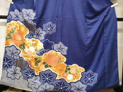 平和屋着物■訪問着 駒刺繍 絞り 雲取り花文 正絹 逸品 CABF9870ev