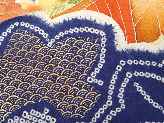 平和屋着物■訪問着 駒刺繍 絞り 雲取り花文 正絹 逸品 CABF9870ev
