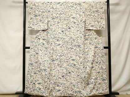 平和屋着物■上質な小紋　風景文　鬼しぼ縮緬　正絹　逸品　CABF9881ev