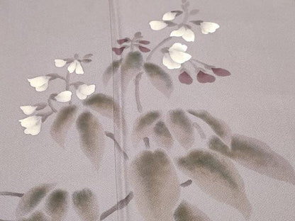平和屋着物■訪問着 手描き 蔦の葉花文 正絹 逸品 CABF9884ev