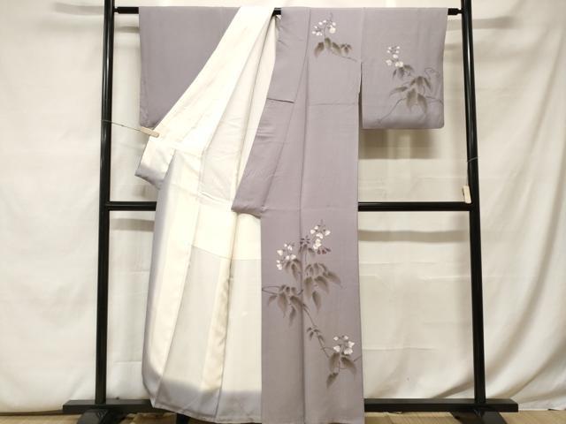 平和屋着物●訪問着　手描き　蔦の葉文　鈴乃屋扱い　正絹　逸品　AABG4736fy 平和屋着物□訪問着 手描き 蔦の葉花文 正絹 逸品 CABF9884ev