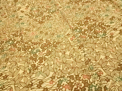 平和屋着物■小紋 型染め 切嵌梅芝草花文 洗える着物 CABF9887ev