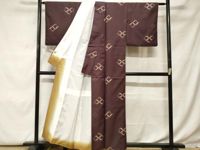 平和屋着物■小紋 七宝花文 洗える着物 CABF9893ev