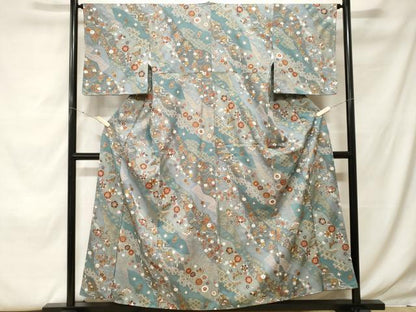 平和屋着物■小紋 道長吉祥花蝶文 金彩 洗える着物 CABF9894ev