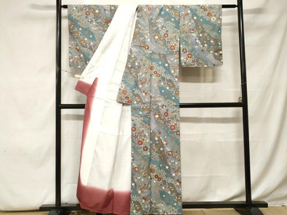 平和屋着物■小紋 道長吉祥花蝶文 金彩 洗える着物 CABF9894ev