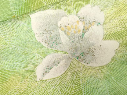 平和屋着物■小紋 草花文 暈し染め 金彩 洗える着物 CABF9898ev