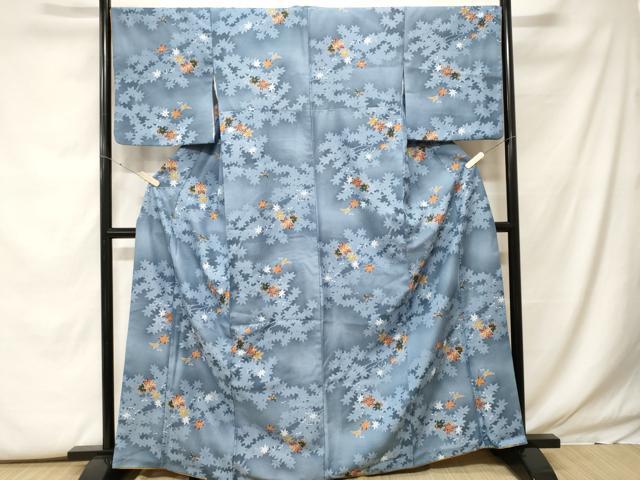 平和屋着物■小紋 枝楓文 暈し染め 洗える着物 CABF9901ev