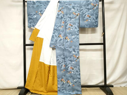 平和屋着物■小紋 枝楓文 暈し染め 洗える着物 CABF9901ev