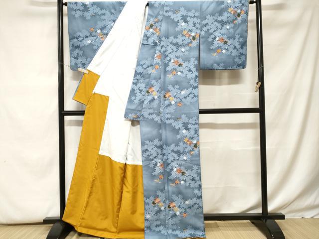 平和屋着物■小紋 枝楓文 暈し染め 洗える着物 CABF9901ev