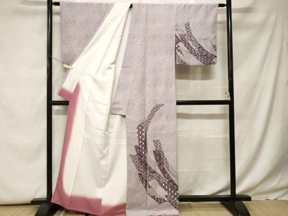 平和屋着物■訪問着 短冊吉祥花文 鹿の子 洗える着物 CABF9903ev