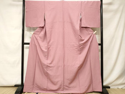 平和屋着物■色無地 薄柿色 正絹 逸品 未使用 CABF9913ev
