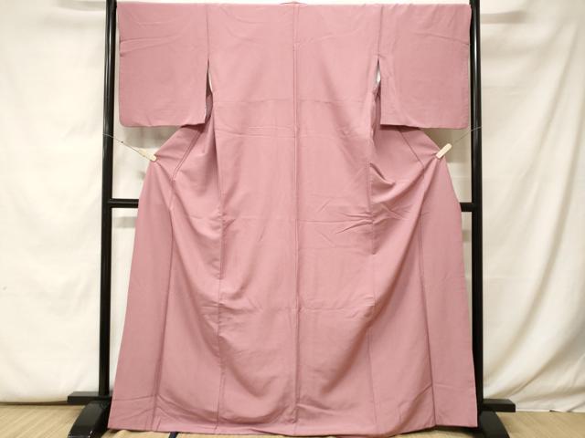 平和屋着物■色無地 薄柿色 正絹 逸品 未使用 CABF9913ev