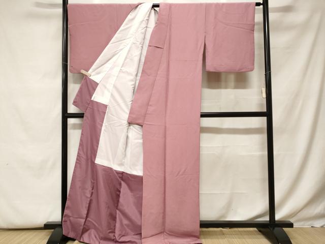 平和屋着物■色無地 薄柿色 正絹 逸品 未使用 CABF9913ev