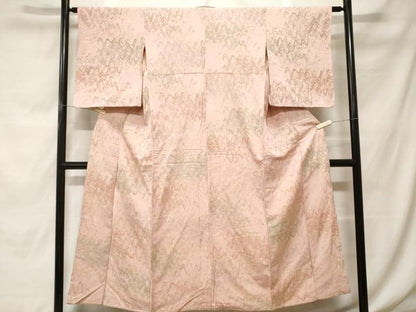 平和屋着物■上質な小紋 寿光織 よろけ縞 金銀糸 正絹 逸品 CABF9917ev