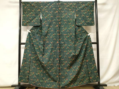 平和屋着物■上質な紬 松竹梅花文 正絹 逸品 CABF9918ev