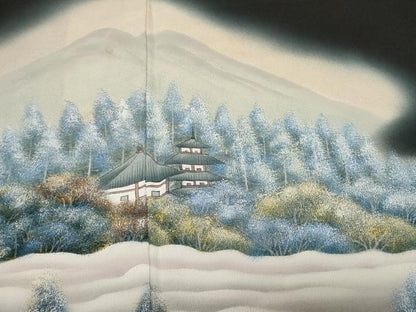 平和屋着物■豪華黒留袖 遠山風景文 暈し染め 正絹 逸品 CABF9919ev