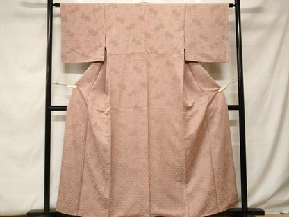 平和屋着物■上質な色無地 毘沙門亀甲地紋 肥後煤竹色 正絹 逸品 CABF9925ev