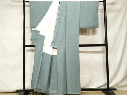 平和屋着物■上質な色無地 松竹梅亀甲地紋 湊鼠色 正絹 逸品 CABF9929ev
