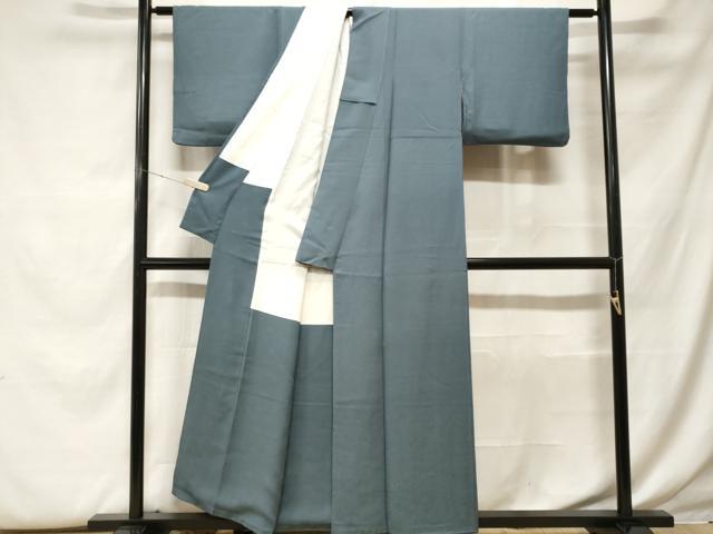 平和屋着物■訪問着 色無地 舞花文 錆鼠色 正絹 逸品 CABF9930ev