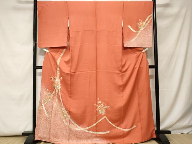 平和屋着物■訪問着 鬘帯花車文 たたき染め 金彩 正絹 逸品 CABF9932ev