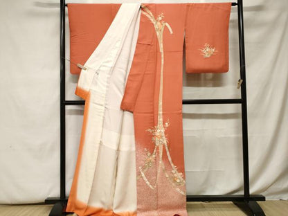 平和屋着物■訪問着 鬘帯花車文 たたき染め 金彩 正絹 逸品 CABF9932ev